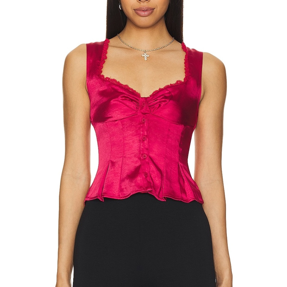 Bustier Red Sleeveless Top